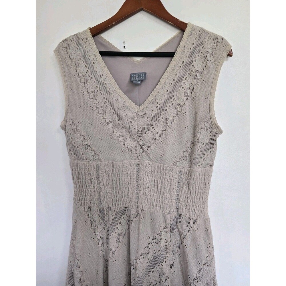 Rabbit Rabbit Rabbit Designs Dress Womens 8 Boho Cottagecore Prairie Natural - Picture 2 of 8